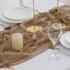 Aoksunova Muslin Wedding Table Runner, Brown, Decorative Cheesecloth Fabric, 3