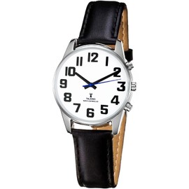 MAUJOY Talking Watch for Women for Blind Seniors with Visual Impairment, Loud and Clear Voice, Speaks German, black, Luxury