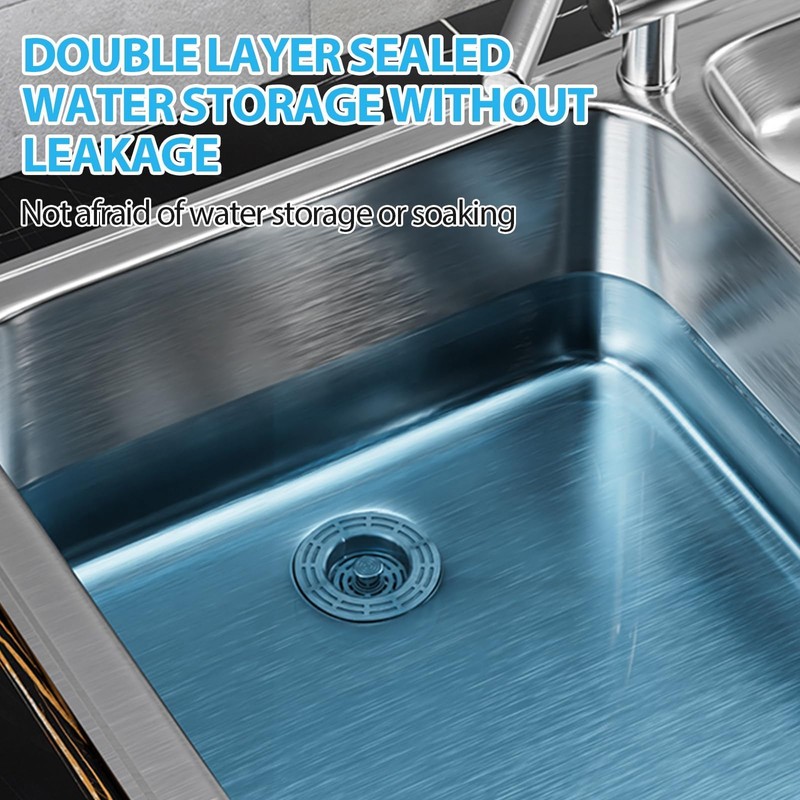 Sink Plug (71-85 mm), 3-in-1 Plug for Kitchen Sink, Stainless