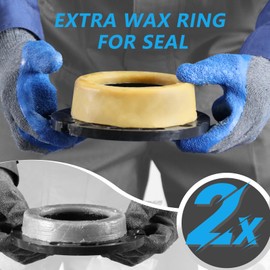 MENNTY Toilet Flange Extra Thick with Toilet Wax Ring Replacement Kit, Include Wax Ring Bolts PVC Toilet Flange Repair Kit for 3" or 4" Pipes, Fit Toilet Install & Repair