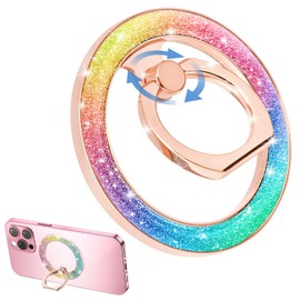 Mindsky 2023 Innovative Smartphone Ring, Double Joint Folding Strong Magnetic Magsafe Ring, Stand Function Ring Function, 2-in-1 Holder Ring, 2-in-1 Adjustable Magnetic Smartphone Ring (Instantaneous