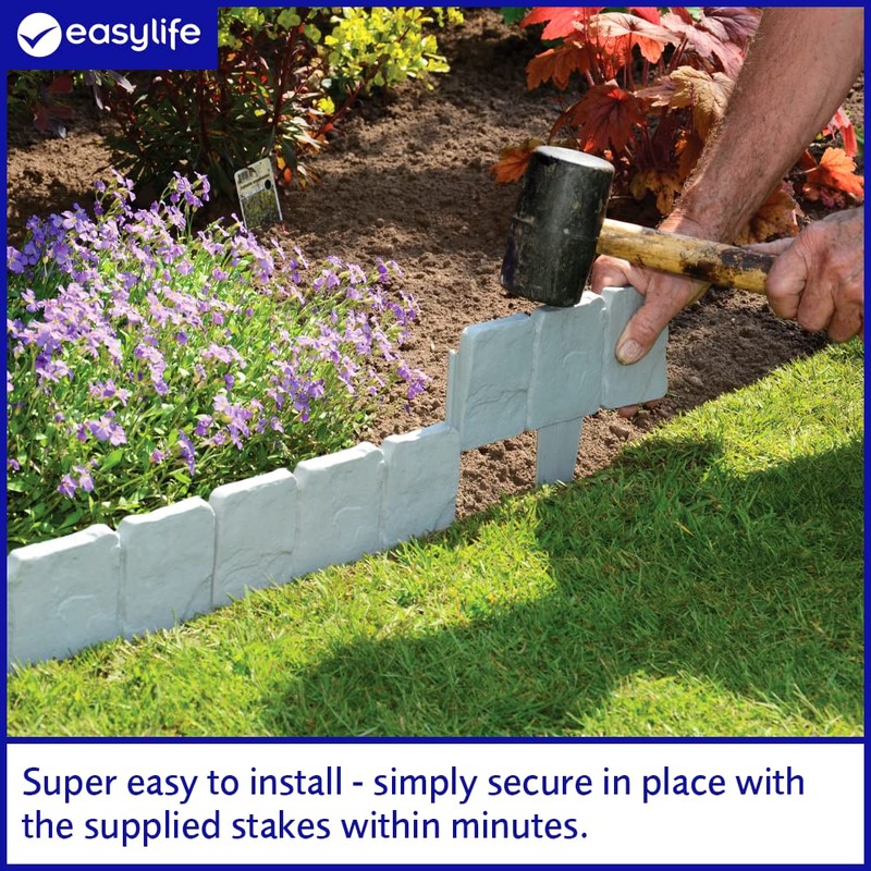 Faux Cobbled Stone Garden Edging | Realistic, Instant fit creates