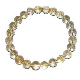 Genuine Citrine Natural Bracelet 8 mm Diameter Gemstone Bracelet a Real Eye-catching Elastic Band (4981), Citrine