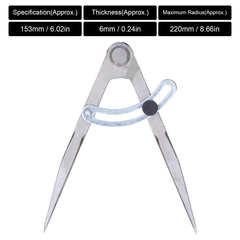 Wing Divider Gauge Compass Carbon Steel Adjustable Angle Scribing Tool