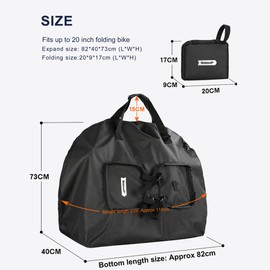 SUNTTELF Folding Bike Bag for 14-20inch Bicycle Carry Bike Bag for Brompton Travel Case Bike Transport Bag for Car Train Air Travel Portable