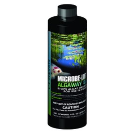 MICROBE-LIFT MICROBE-LIFT ALGA08 Algaway 5.4 Algae Control Treatment for Ponds and Water Gardens, Safe for Koi Fish, Goldfish, Plants, and Decorations, 8 Ounces