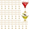 WUWEOT 60 Pack Plastic Martini Glasses, 5 Oz Gold Glitter