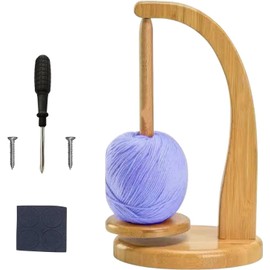 Ruikcoll Wool Unwinder, Wool Reel Rotating Yarn, Winder Magnetic Yarn Spool Holder, for Knitting Accessories Gifts and Crochet, Yarn Winder Yarn Roll Holder (Wood)