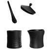 New - Nomnu Black Spiderweb Sugar and Creamer Set. Ceramic