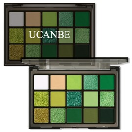UCANBE- Esta paleta de sombras de ojos verde bosque de UCANBE es una mezcla de 15 impresionantes tonos verdes que tienen una textura aterciopelada y  