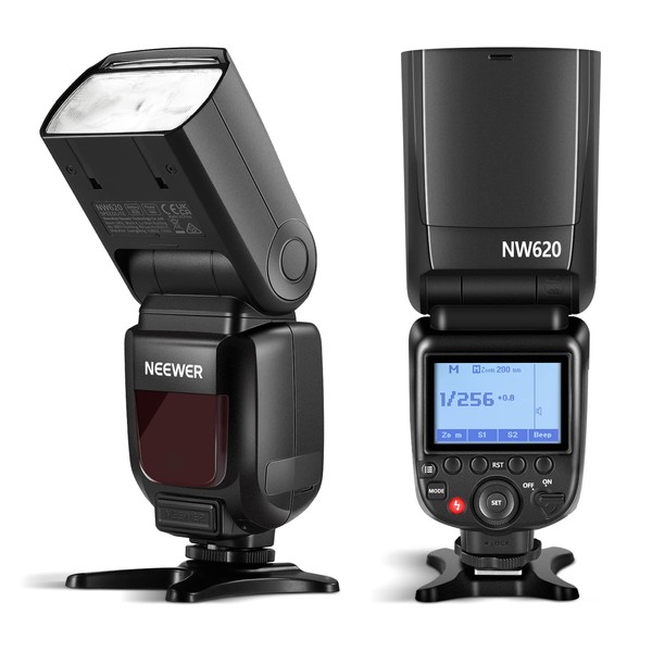 NEEWER NW620 Speedlite Flash 76W GN60 with LCD Display, M/Multi/S1/S2 Mode, 20-200mm Manual Zoom, Universal Speedlight Compatible with Canon Nikon Panasonic Olympus Pentax Sony DSLR & Mirrorless