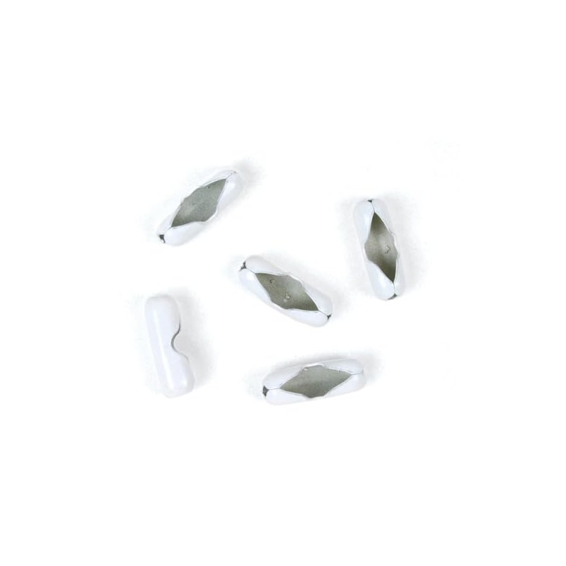 Jandorf Lamp Chain Connector, White Coated Brass, #6, 5-Pk.