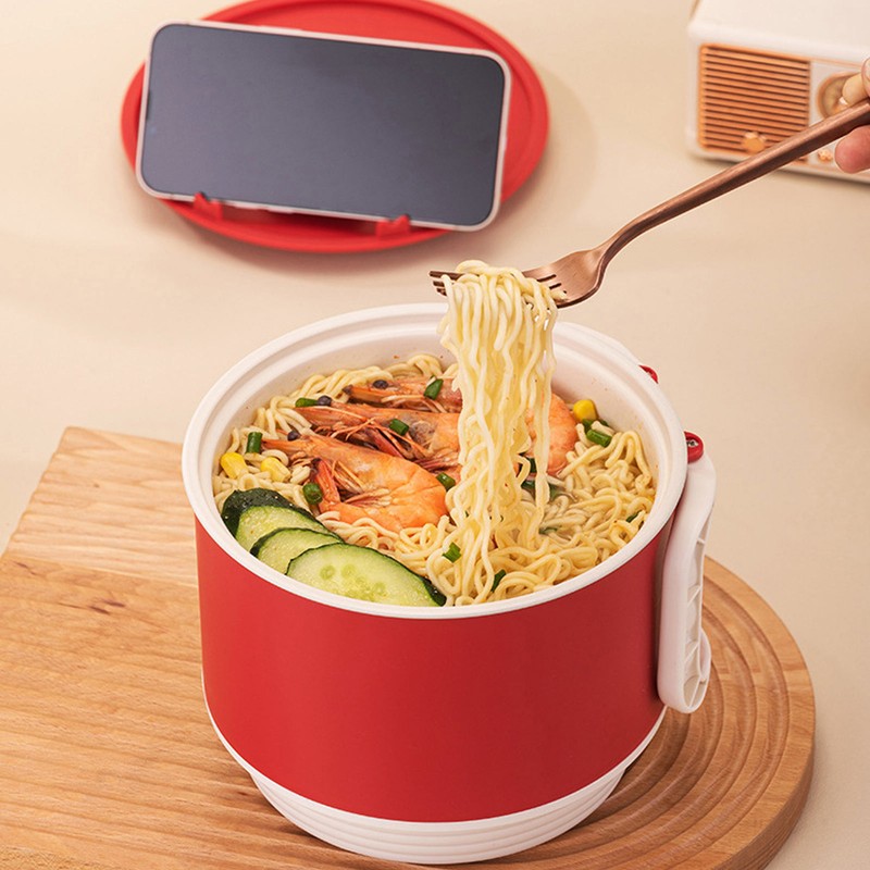 1.8L Electric Cooking Pot Multifunction Efficient Prevents Stick Foldable Handle
