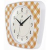 Infinity Instruments LTD. Plaid Trapezium Wall Clock, Orange, 9.25" x