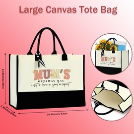 Mum Gifts Mom Gifts the Best Mom Gifts Mothers Gift Retirement Moms Birthday Gift Ideas for Mama Mom Women Floral Waterproof Tote Bag Beach Bag Reusable Grocery Bag Mother Gifts Mothers Day Christmas