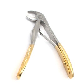 OdontoMed2011 Dental Tooth Extracting Extraction Forceps Pedo B Gold Plated Dental Instruments ODM