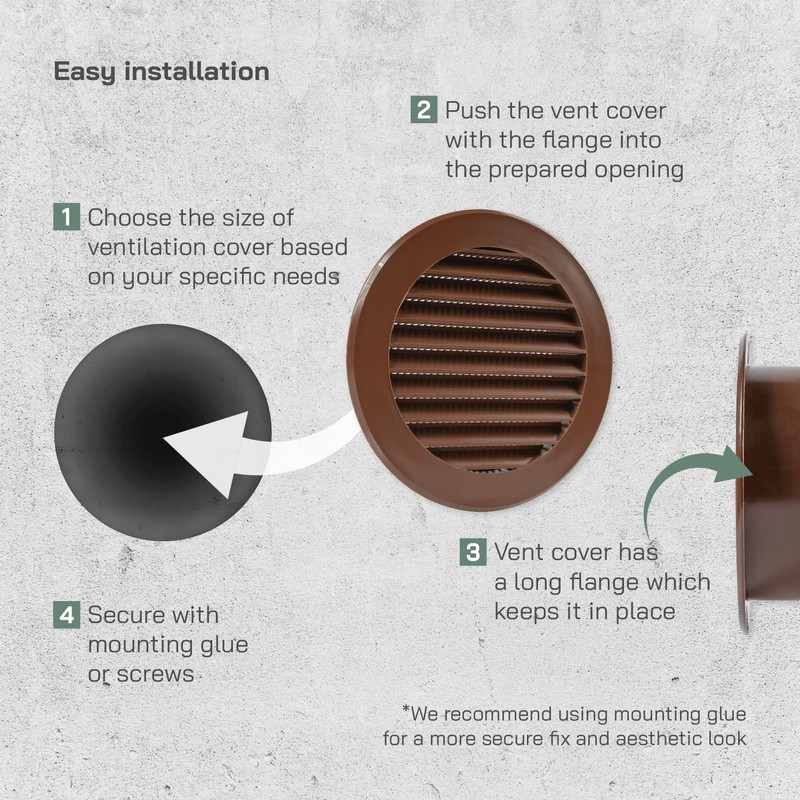 Vent Systems 4'' Inch Brown Soffit Vent Cover - Round