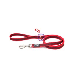 Julius-K9 216GM-R-1-8 Color & Gray Super-Grip Leash with Handle and D-Ring, 20 mm x 1.8 m, Red-Gray
