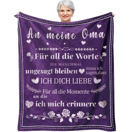 VivaJoy Grandma Gift Grandma and Lovely Gift Grandma, Cuddly Cuddly Blanket Fluffy as a Perfect Grandma Birthday Gift, Gift for Grandma from Grandson 150 x 130 cm
