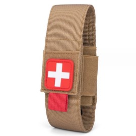 Unbranded Tactical CAT Tourniquet Holder Molle Trauma Medcial Shears Holster TQ Pouch - Khaki