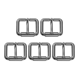 SUIKIHUM 5 Pack Roller Belt Buckle, 0.4 Inch Single Prong Belt Buckle, Roller Pin Buckle Zinc Alloy for Belt Bag Keychain, Black