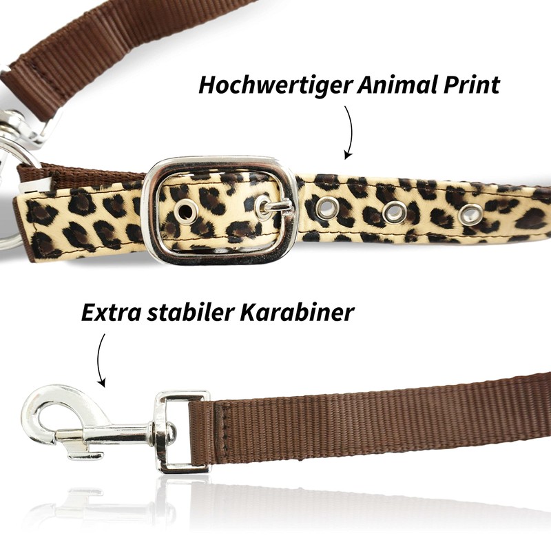Headcollar for Horses, Stylish Leopard Look, 2-Way Adjustable Buckles, Shetty,