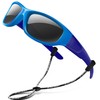 RIVBOS RBK002 Kids Sunglasses for Kids, Polarized Lenses, Rubber Frame,