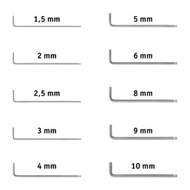 WALTER Ball-End Allen Key Set 11 Pieces - Robust Allen Wrenches from 1.5 to 10 mm, Includes Ergonomic Grip, High Quality Steel (min 52 HRC), Includes Storage Case