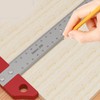 T Square Ruler 8in Drawing Metal Woodworking Layout Measuring Scriber