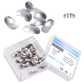 Smileheven 50Pcs Dental Matrix Bands 35μm Soft Metal Sectional Contoured Tooth Interproximal Matrices System Kit for Filling and Restoration of Anterior and posterior Teeth (Small)