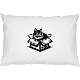 2 x 'Playful Cat In A Box' Cotton Pillow Cases (PW00036733)