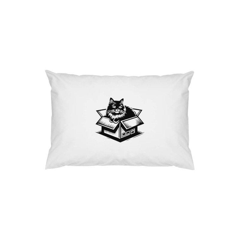 2 x 'Playful Cat In A Box' Cotton Pillow Cases