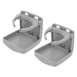 2pcs Car Cup Holder, Plastic Foldable Car Drink Holder with Adjustable Retainer Arms, Water Bottle Holder with Screws for Cars Trucks RVs Boats Marine (Grey) HF-PAG))