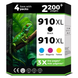 Inknova Inknova 910XL Ink Cartridges Black Color Combo Pack Compatible for HP 910 XL for HP910 HP910XL for OfficeJet Pro 8015e 8025e 8028e 8010 8025 8020 8020e 8035 8028 8015 8022 Printer Cyan Magenta Yellow