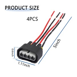 4PCS Ignition Coil Connector - Compatible with L4 2.4L Camry Toyota Lexus Scion Pontiac Ignition Coil Pack Connector Harness - Standard 4 Ports Ignition Coil Wire
