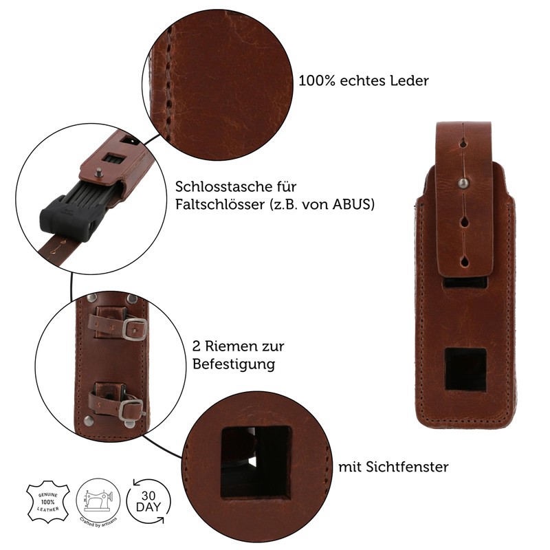 Gusti Laurent F. Bicycle Lock Bag Leather with Holder Case