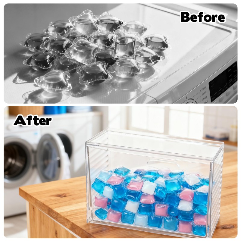 Rainmae Dishwasher Detergent Pod Holder Clear Acrylic Wall Mounted Large