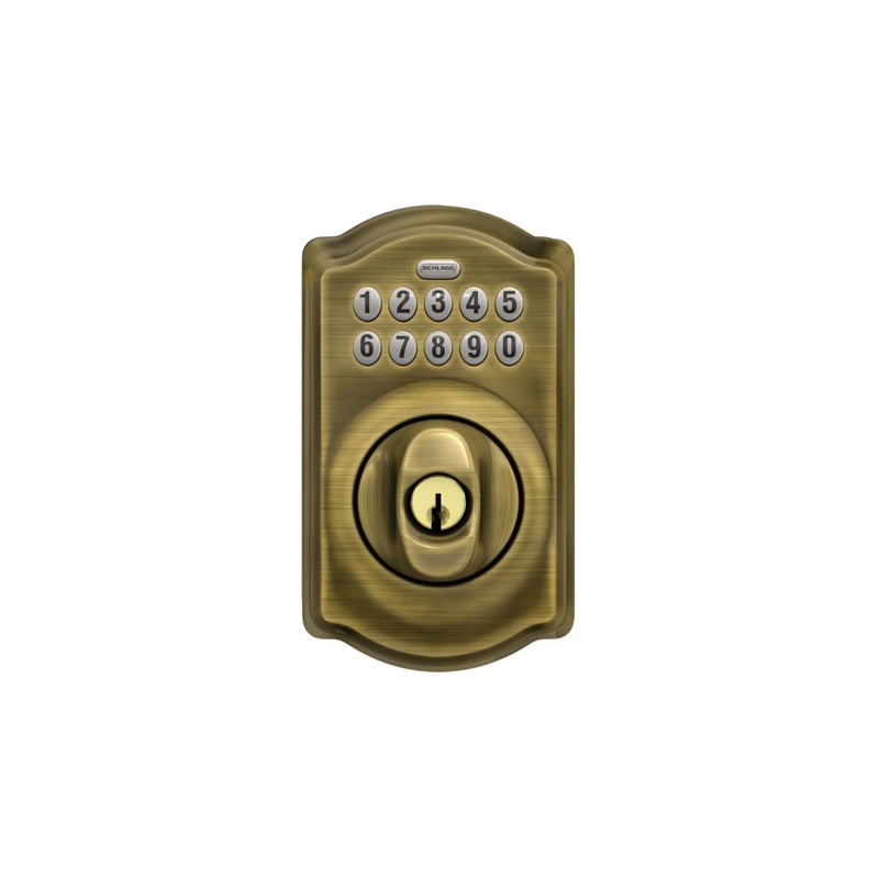 Schlage Camelot Electronic Keypad Deadbolt Lock, Keyless Front Door Entry,