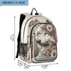 senya Wolf Backpack for Boys Girls, Flower Dreamcatcher Wolf Backpack