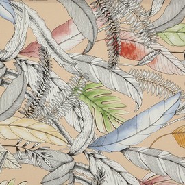 Kt KILOtela - Digital Canvas Fabric Organic Cotton Decorative Slate Cushion Curtains Bedspreads Tablecloths 100cm Long x 280cm Wide Tropical Açai - Pink, Blue, Orange - 1 Metre