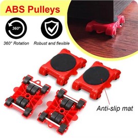 5개/대 헤비 듀티 가구 리프터 발동기 롤러 휠 바 이동 장치 리프팅 도우미 전송 도구 5 Pack Heavy Duty Furniture Lifter Roller Wheel Dolly Moving Device Lifting Helper Transfer Tool