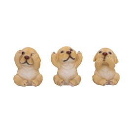 Nemesis Now Three Wise See No Evil Hear No Evil Speak No Evil Figurines, Adorable Hand-Painted Resin Collectibles and Gift - Golden Labradors
