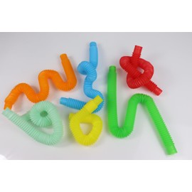 24 Pack Sensory Pop Tubes Bulk (Large), Tubes Toy for Stress Relief for Boys Girls, Fidget Tubes Toddler Stocking Stuffers Party Favors for Kids Classroom Prizes for Kids - 9 Colors