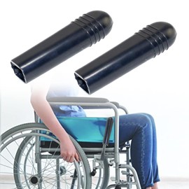 Wheelchair Brakes Handle Cover for 0.67" Flat Wheel Lock Grips Replacement, Set of 2 (Black-1)