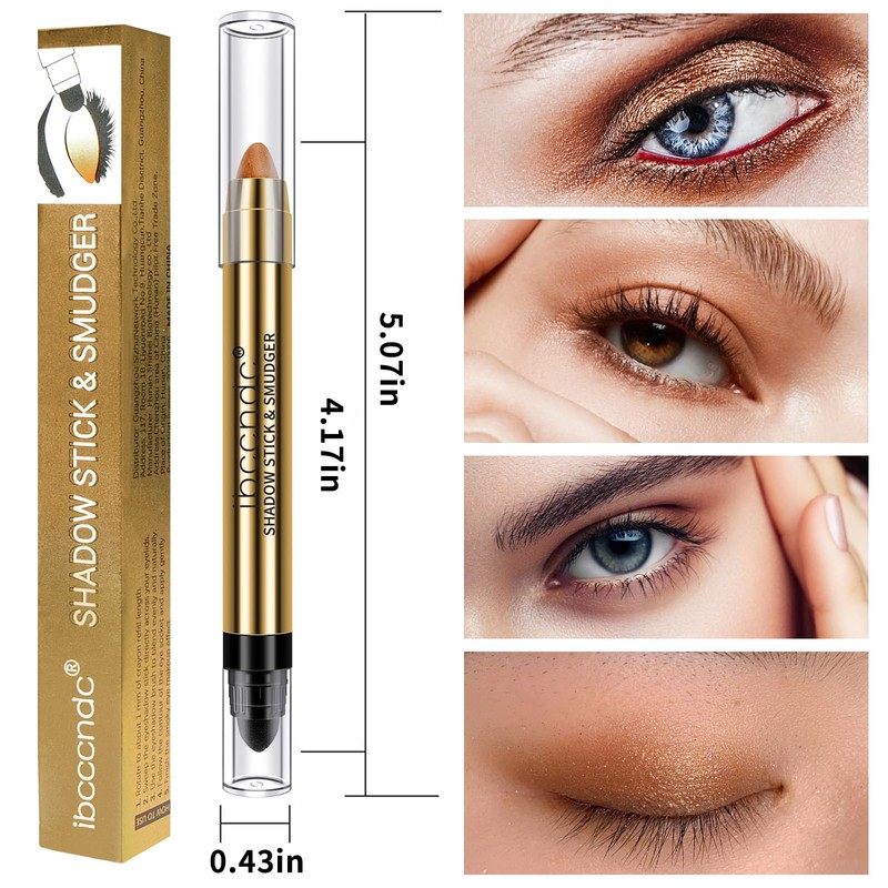 Cream Shimmer Eye Shadow Stick - Dual-Ended Waterproof Shimmer Eyeshadow