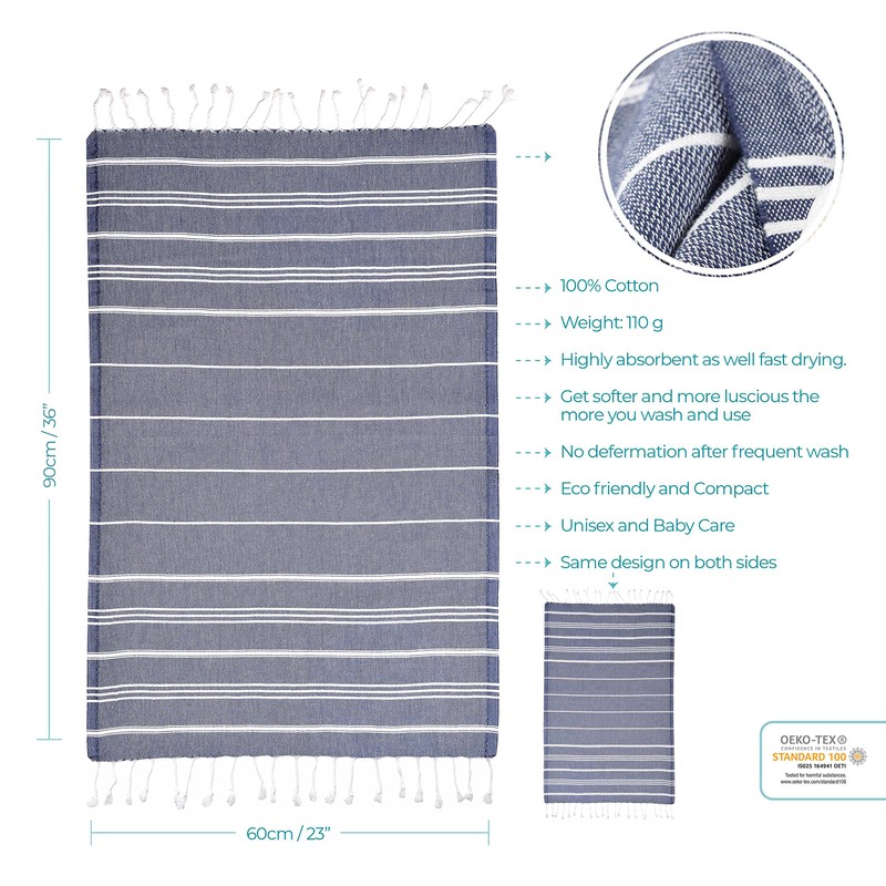 Cacala - Toalla de cocina turca Hand Face Pestemal Fouta