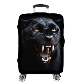Ferocity Suitcase Cover, Travel Suitcase Cover, Elastic, Washable, Suitcase Protective Cover, Suitcase Cover, Small S, Medium M or Large L, Monochromatic Motifs [083], Black Panther, S, Suitcase cover