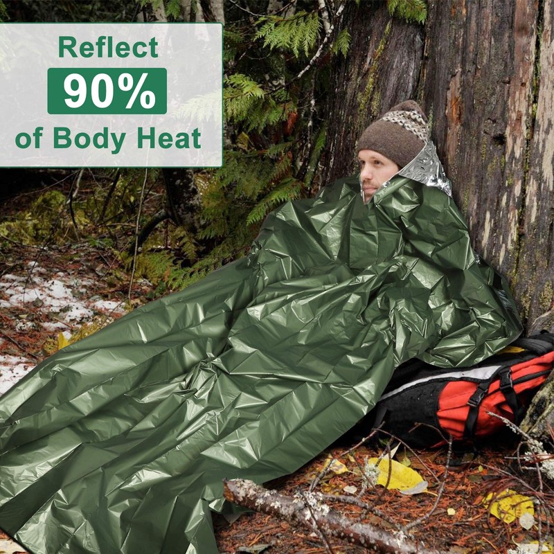 EEEKit Emergency Sleeping Bag,2Pack Lightweight Waterproof Survival Bivy Sack with