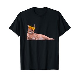 Big Floppa Crown Meme Caracal Cat T-Shirt for Men Women Girls Kids