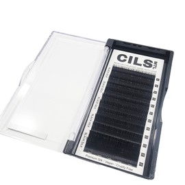 CILSMT | Premium individual eyelash extension trays, Black silk extensions lashes lash tech, D&C Curls 0.07 from 8-16mm,Lash extensions eyelashes kit supplies for eye (14mm, D-0.05mm)
